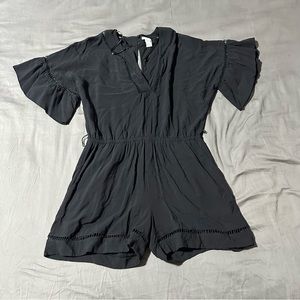 H&M Black Ruffle Sleeve Romper